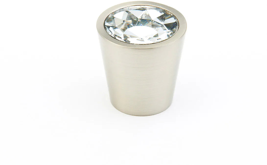 Stargaze Cylinder Glass Knob, Satin Nickel, 1-1/16'' dia 72-C-15