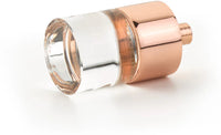 City Lights Cylinder Glass Knob, Polished Rose Gold, 7/8'' dia 74-PRG