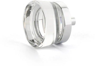 City Lights Flat Disc Glass Knob, Polished Chrome, 1-3/8'' dia 77-26