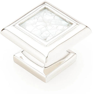 Mother of Pearl Knob, Square, Polished Nickel, 1-3/8'' 818-MOP/PN