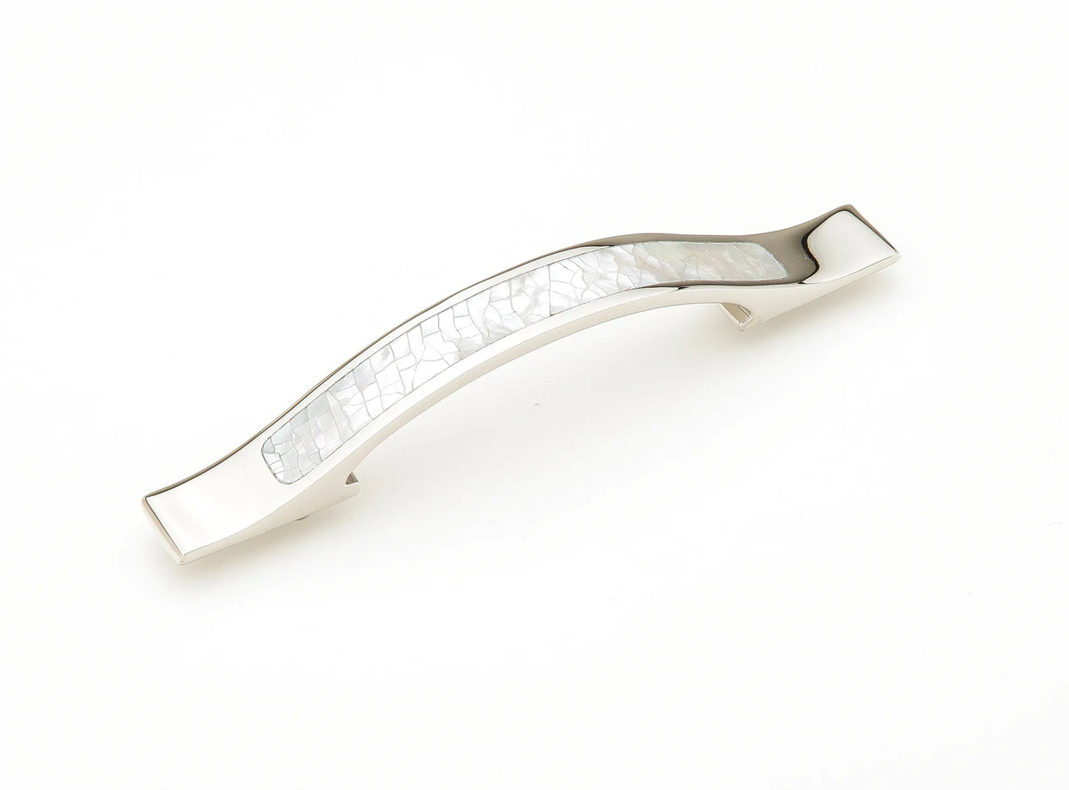 Mother of Pearl Pull, Polished Nickel, 4'' cc 858-MOP/PN