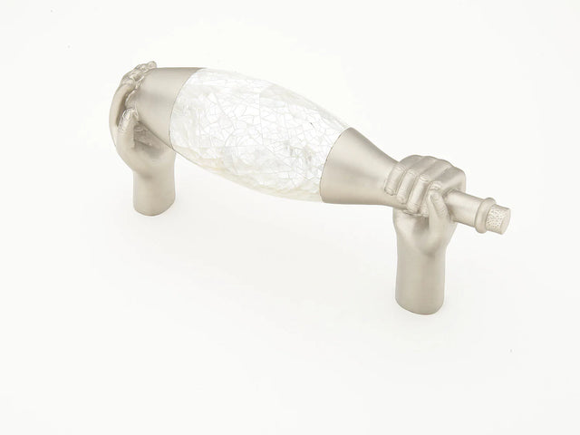 Wine Themes Pull, Wine Bottle, Satin Nickel/Mother of Pearl, 6'' cc 942M-SN/MOP