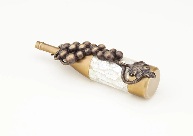 Wine Themes Pull, Wine Bottle with Grapes, / Hi-lited, 1-1/2'' cc