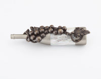 Wine Themes Pull, Wine Bottle with Grapes, Satin Nickel/Dark Bronze Hi-lited, 1-1/2'' cc 944-SN/DBH
