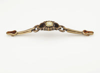 Heirloom Treasures Pull, Mother of Pearl/Violet Oyster, Antique Brass, 6-1/2'' cc 958P-AB