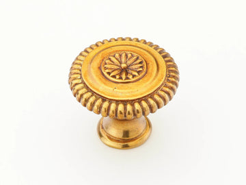 Sonata Knob, Round, Paris Brass, 1-5/16'' dia 968M-PAR