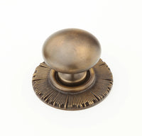 Sunburst Round Knob with Backplate, Estate Dover, 1-1/4'' dia 970-ED