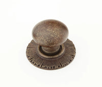 Sunburst Round Knob with Backplate, Highlighted Bronze, 1-1/4'' dia 970-HLB