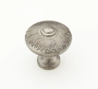 Sunburst Knob, Round, Silver Antique, 1-1/2'' dia 974-SA