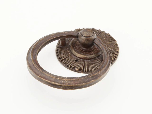 Sunburst Ring Pull with Backplate, Highlighted Bronze, 1-3/8'' dia 977-HLB