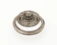 Sunburst Ring Pull with Backplate, Silver Antique, 1-3/8'' dia 977-SA