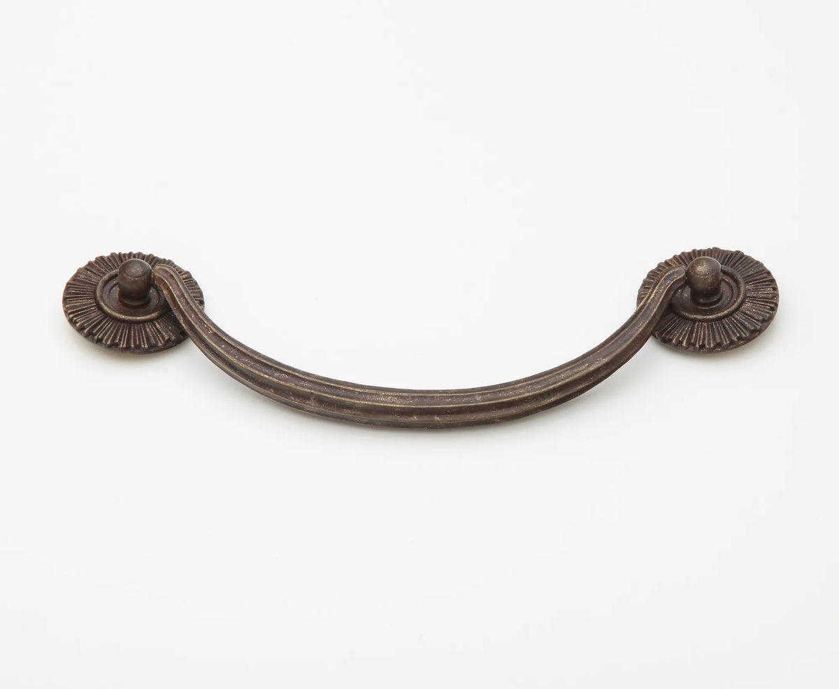 Sunburst Bail Pull with Rosettes, Highlighted Bronze, 5-1/2'' cc 978-HLB