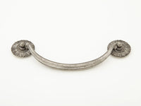 Sunburst Bail Pull with Rosettes, Silver Antique, 5-1/2'' cc 978-SA