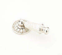 Mother of Pearl Pendant Pull, Polished Nickel, 1-3/8'' dia 989-MOP/PN