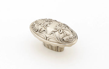 Cantata Knob, Oval, White Brass, 5/8'' cc, 1-1/4'' x 2'' 993-WB