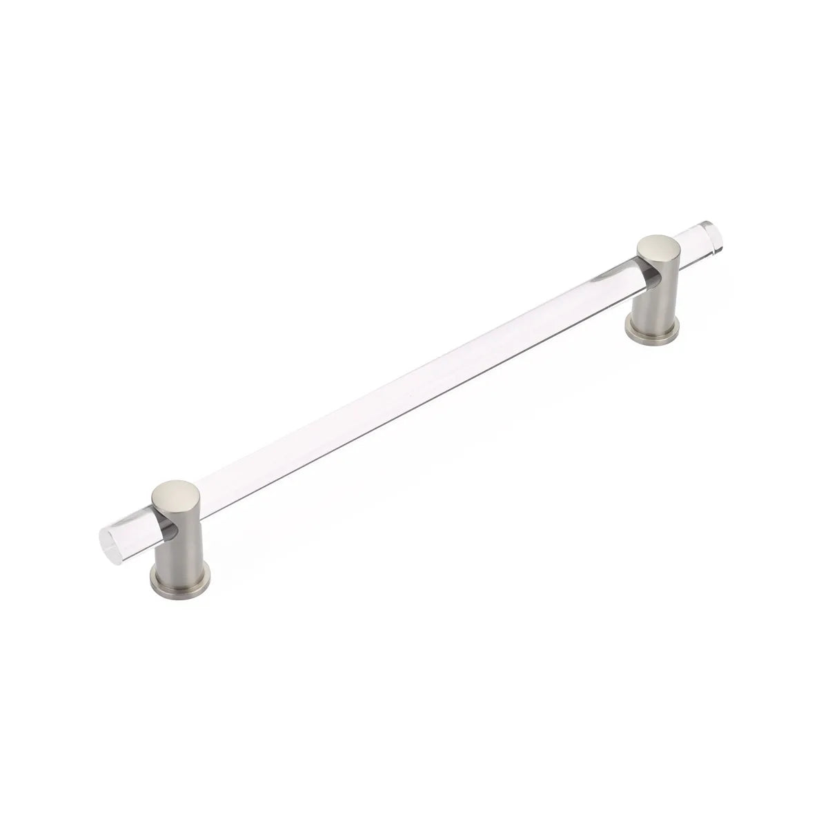 Lumiere Back to Back, Appliance Pull, NON-Adjustable Clear Acrylic, Satin Nickel, 12'' cc BTB402-15