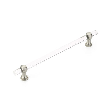 Lumiere Transitional Back to Back, Appliance Pull, NON-Adjustable Clear Acrylic, Satin Nickel, 12'' cc BTB412-15