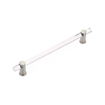 Lumiere Concealed Surface, Appliance Pull, NON-Adjustable Clear Acrylic, Satin Nickel, 12'' cc CS402-15