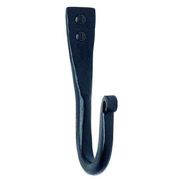BESLAGSBODEN Rustic Single Hook in Black Wrought Iron, Height 73 mm B057