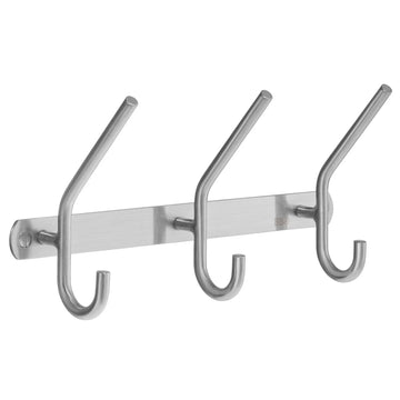BESLAGSBODEN Hat and Coat Rack, 3 Hooks, Brushed Stainless Steel B1003
