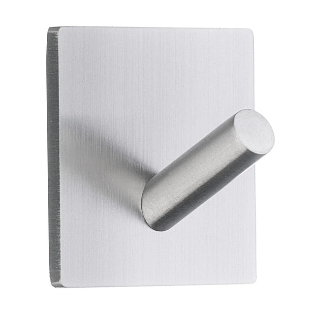 BESLAGSBODEN Single Hook mini, Self-adhesive, Brushed Stainless B1082