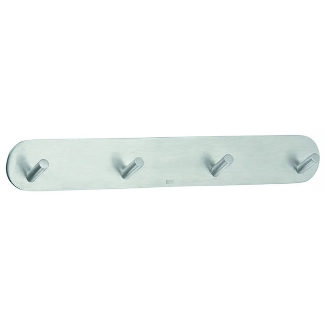 BESLAGSBODEN Design Quadruple Hook mini in Brushed Stainless Steel Self-adhesive B1083