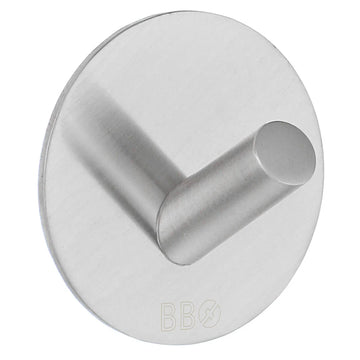BESLAGSBODEN Design Single Hook in Brushed Stainless Steel Self-adhesive B1090