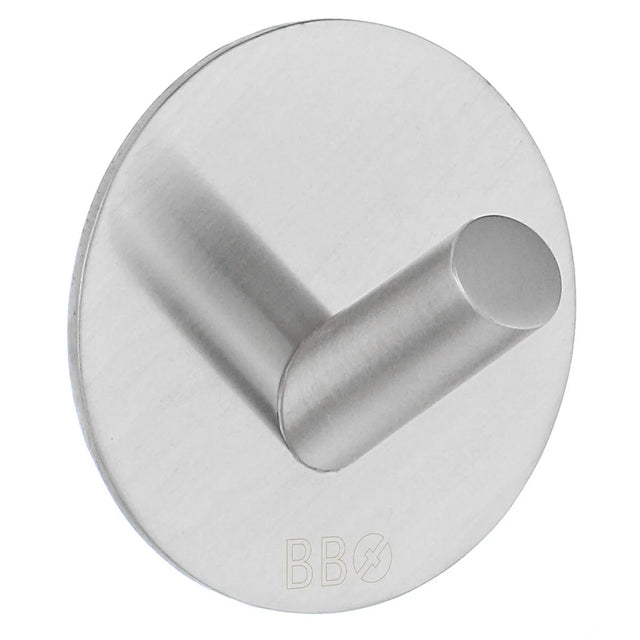 BESLAGSBODEN Design Single Hook in Brushed Stainless Steel Self-adhesive B1090