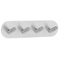 BESLAGSBODEN Design Quadruple Hook in Brushed Stainless Steel Self-adhesive B1094