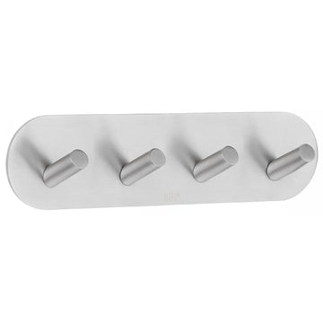 BESLAGSBODEN Design Quadruple Hook in Brushed Stainless Steel Self-adhesive B1094