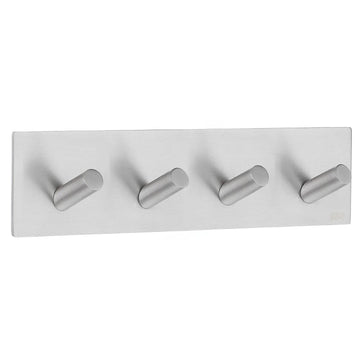 BESLAGSBODEN Design Quadruple Hook in Brushed Stainless Steel Self-adhesive B1096
