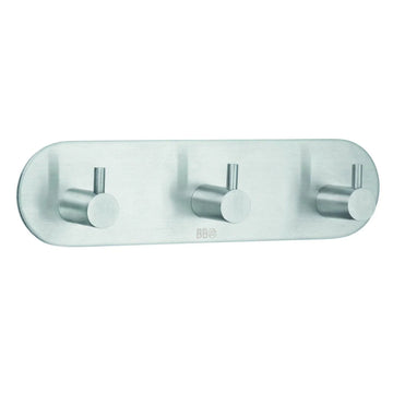 BESLAGSBODEN Triple Hook in Brushed Stainless Steel Self-adhesive B1103