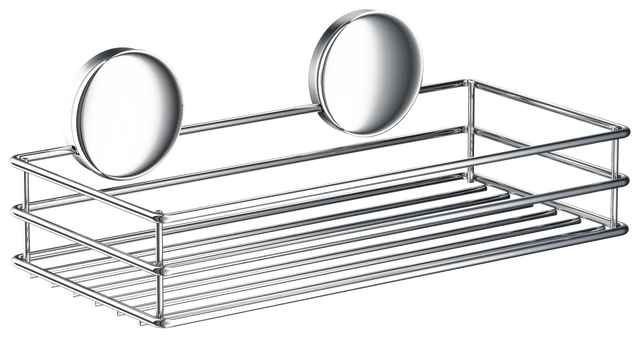 Self Adhesive Single Shower Basket In Polished Chrome B1200