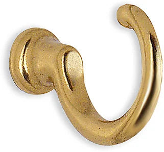 BESLAGSBODEN Single Hook in Polished Brass Finish, Pair, Height 35 mm B232