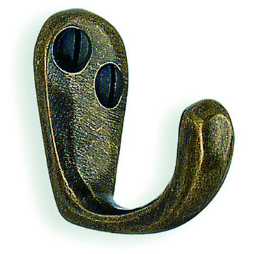 BESLAGSBODEN Single Hook in Antique Brass, Pair, Height 38 mm BA245