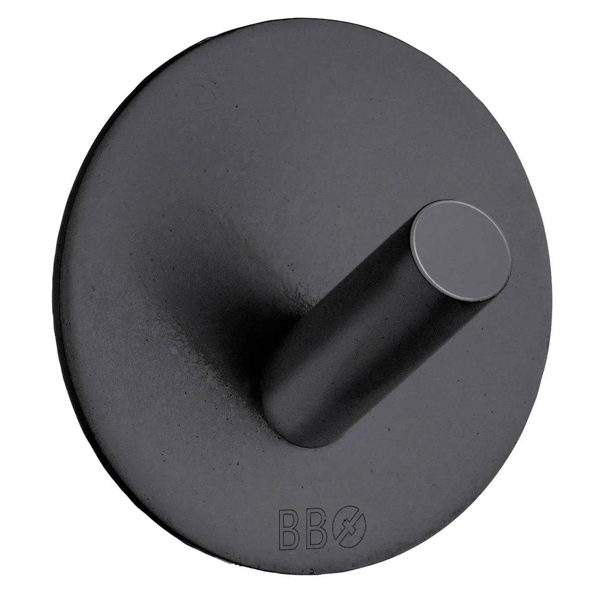 BESLAGSBODEN Design Single Hook in Matt Black Stainless Steel Self-adhesive BB1090