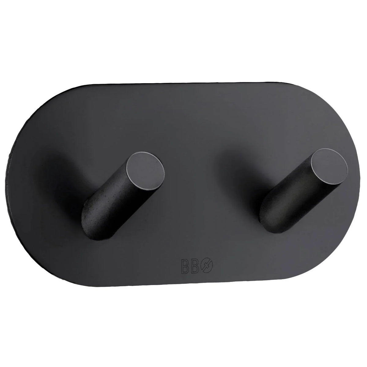 BESLAGSBODEN Design Double Hook in Matt Black Stainless Steel Self-adhesive BB1091