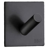 BESLAGSBODEN Design Single Hook in Matt Black Stainless Steel Self-adhesive BB1092