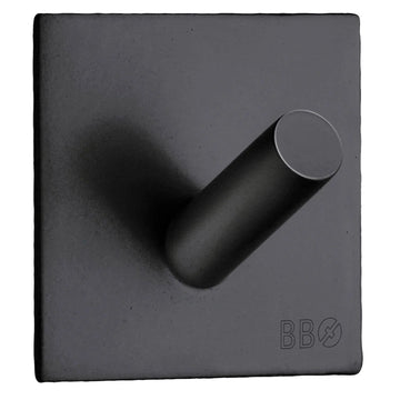 BESLAGSBODEN Design Single Hook in Matt Black Stainless Steel Self-adhesive BB1092