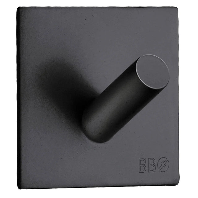 BESLAGSBODEN Design Single Hook in Matt Black Stainless Steel Self-adhesive BB1092