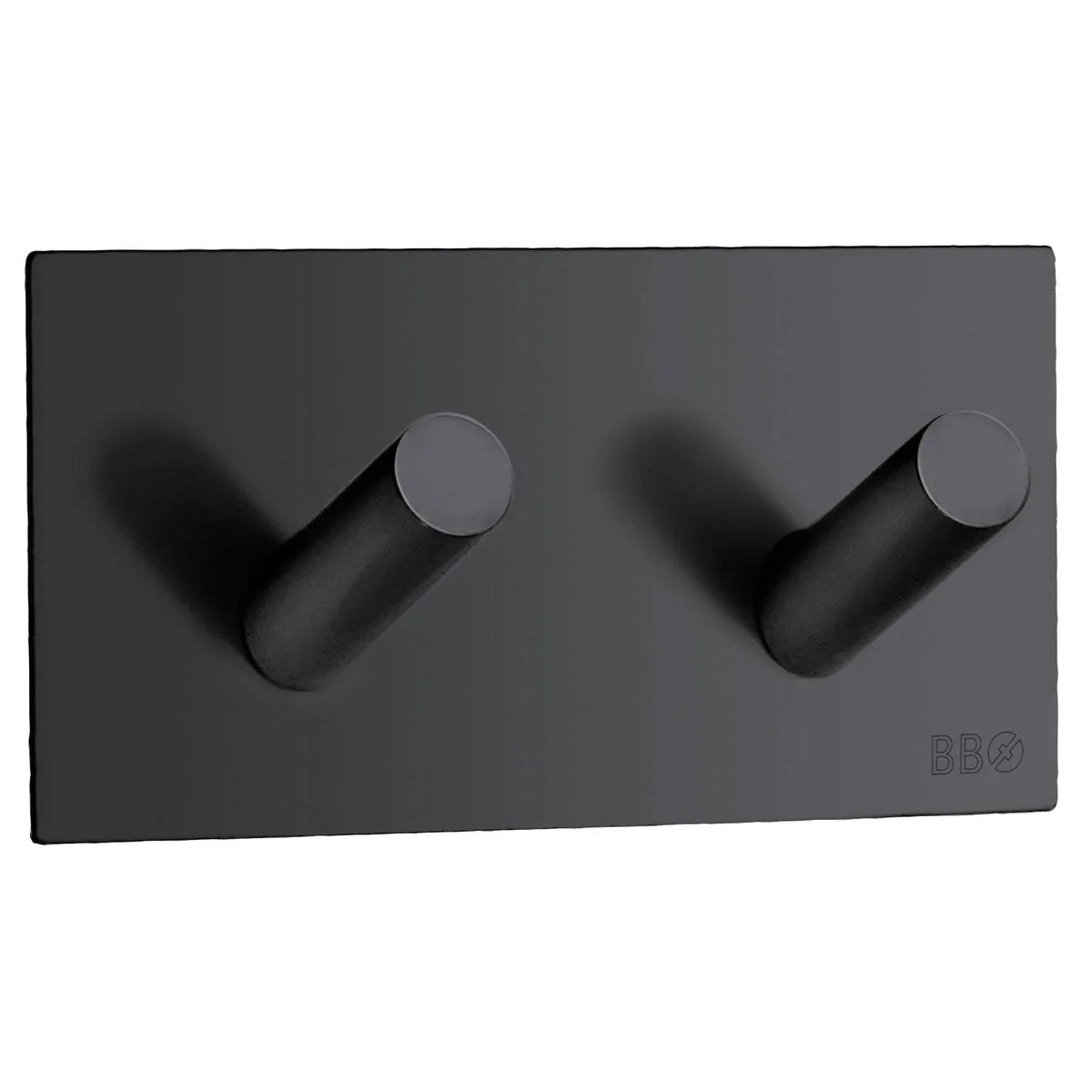 BESLAGSBODEN Design Double Hook in Matt Black Stainless Steel Self-adhesive BB1093