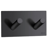 BESLAGSBODEN Design Double Hook in Matt Black Stainless Steel Self-adhesive BB1093
