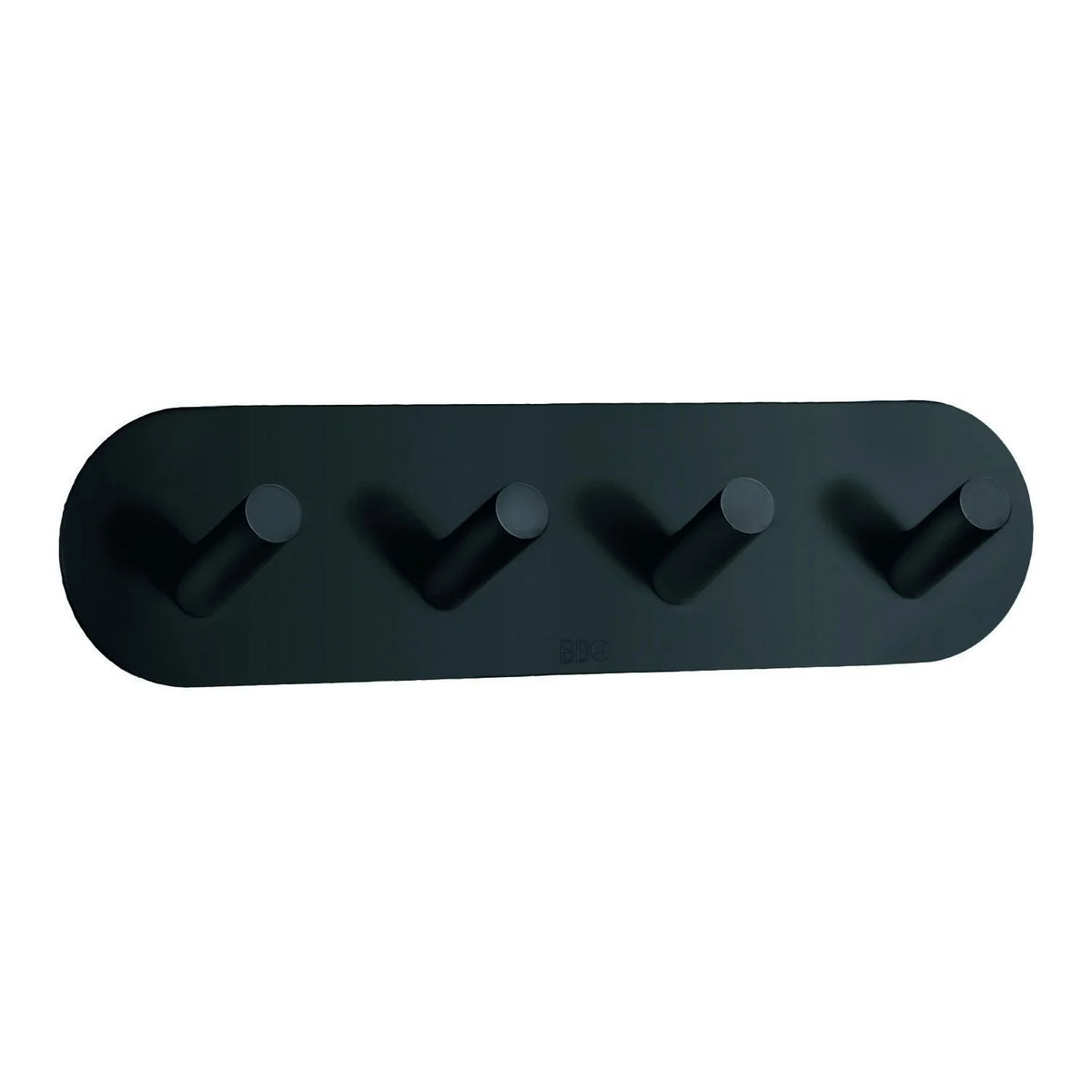 BESLAGSBODEN Design Quadruple Hook in Matt Black Stainless Steel Self-adhesive BB1094