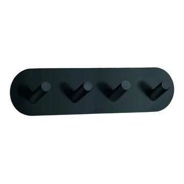 BESLAGSBODEN Design Quadruple Hook in Matt Black Stainless Steel Self-adhesive BB1094