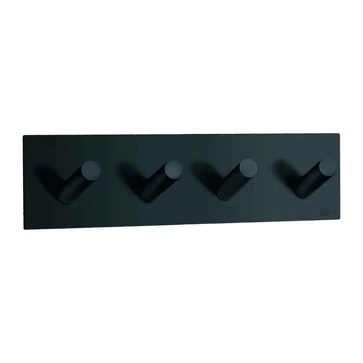 BESLAGSBODEN Design Quadruple Hook in Matt Black Stainless Steel Self-adhesive BB1096