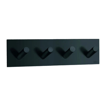 BESLAGSBODEN Design Quadruple Hook in Matt Black Stainless Steel Self-adhesive BB1096