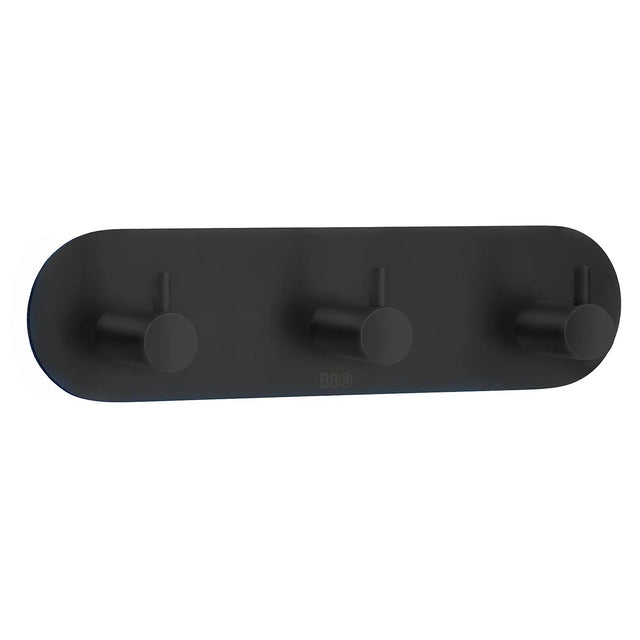 Triple Hook Self Adhesive Black BB1103