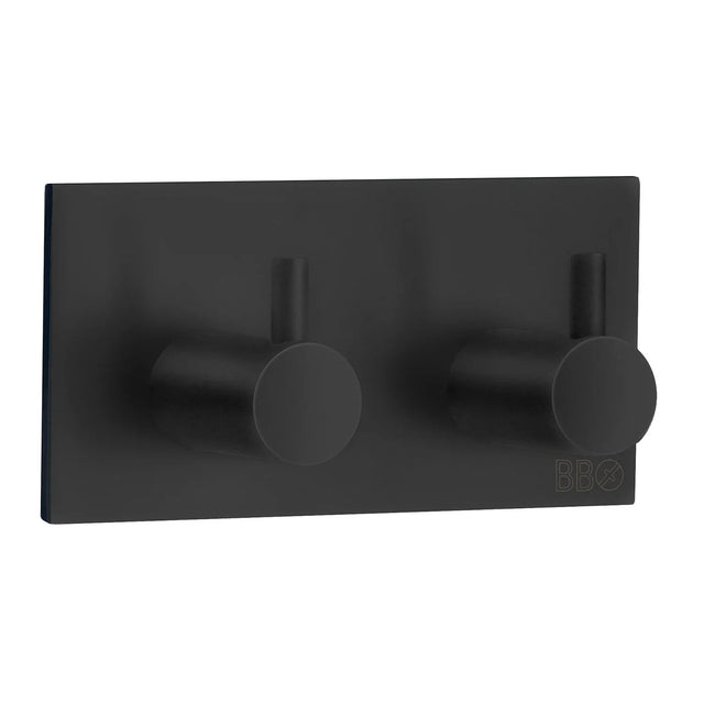 Double Hook Self Adhesive Black 90X45 Mm BB1106