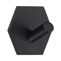BESLAGSBODEN Single Hook, Hexagon, Self-adhesive, Black BB1160
