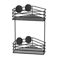 BESLAGSBODEN Corner Double Basket With 3M Tape Black BB1203